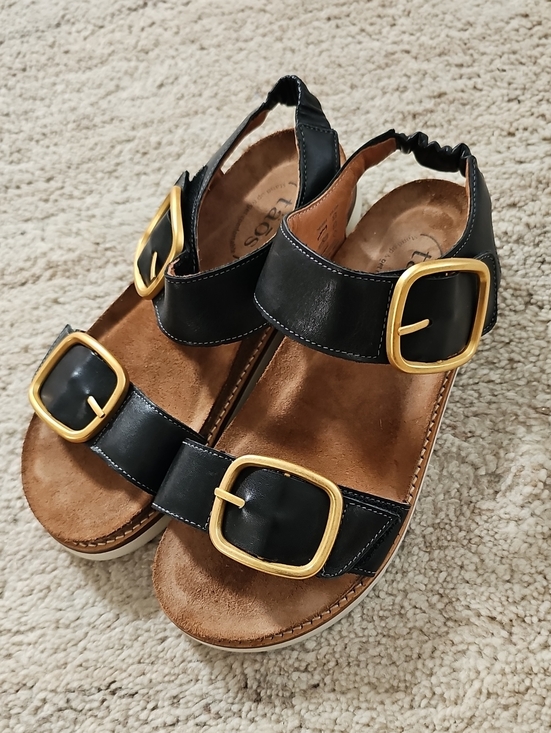 Taos Footwear Shoes - Taos On The Double Black Leather Sandals 38 7-7.5 EUC